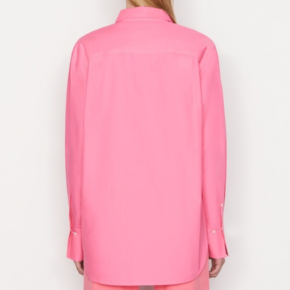 Frame The Oversized Vacation Shirt in Hot Pink Sz M - Picture 4 of 13